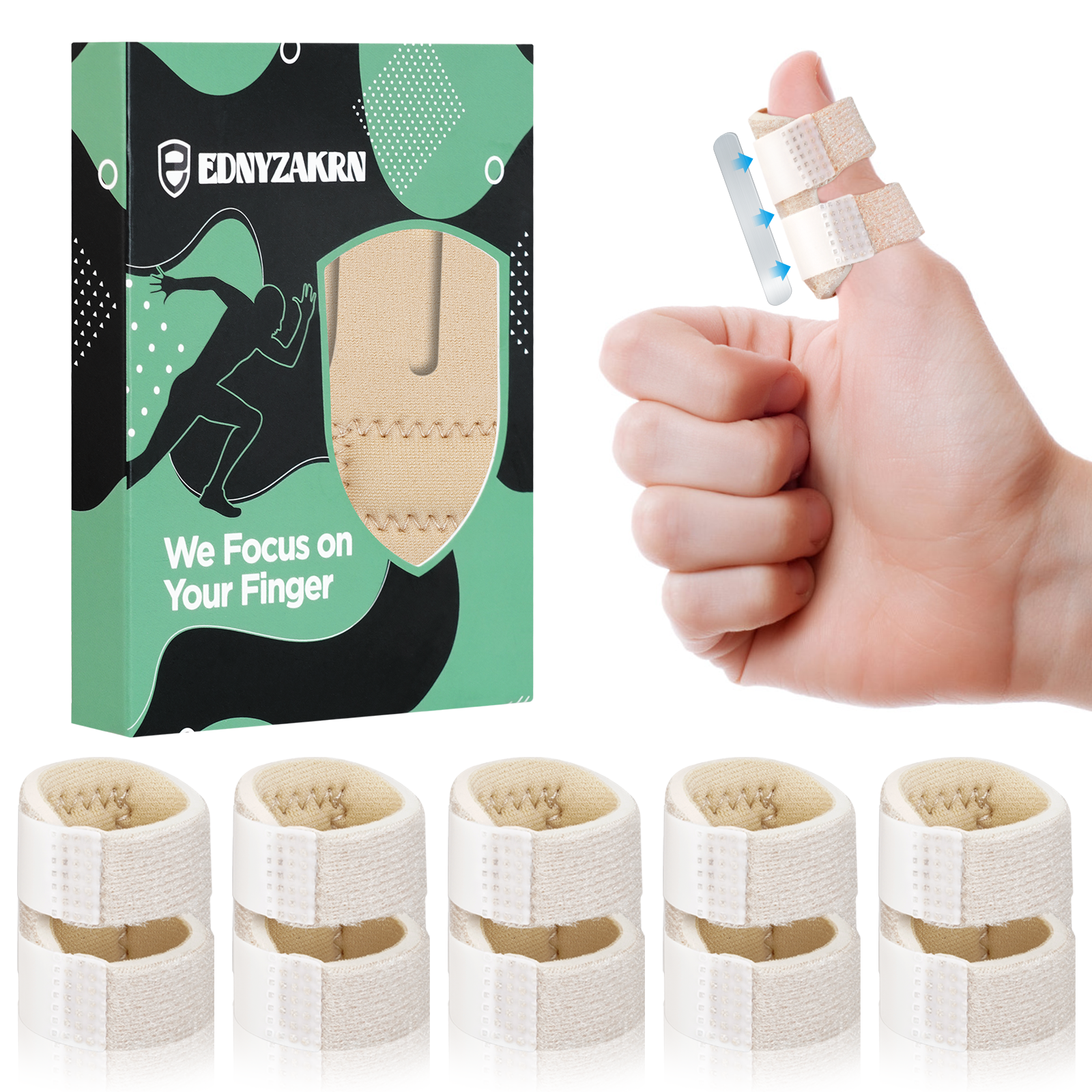 5Pcs Thumb Splints, Small Finger Brace for Trigger Finger - Broken - Arthritis - Straightening for Index - Middle - Ring - Pinky