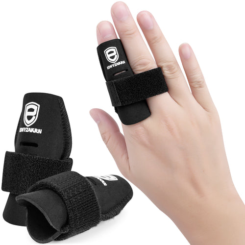 2 Pack Finger Sleeves Protectors, Finger Buddy Bands Adjustable Trigger Finger Brace Splint Support for Sport