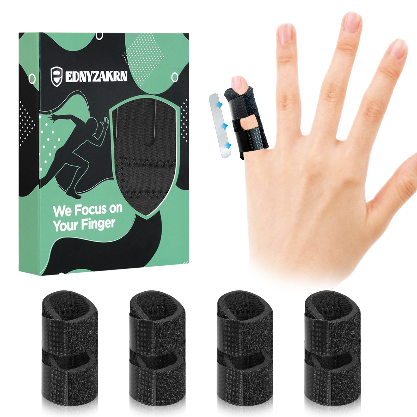 4 Pack Pinky Finger Splint, Small Finger Brace for Trigger Finger - Broken - Arthritis - Straightening for Index - Middle - Ring
