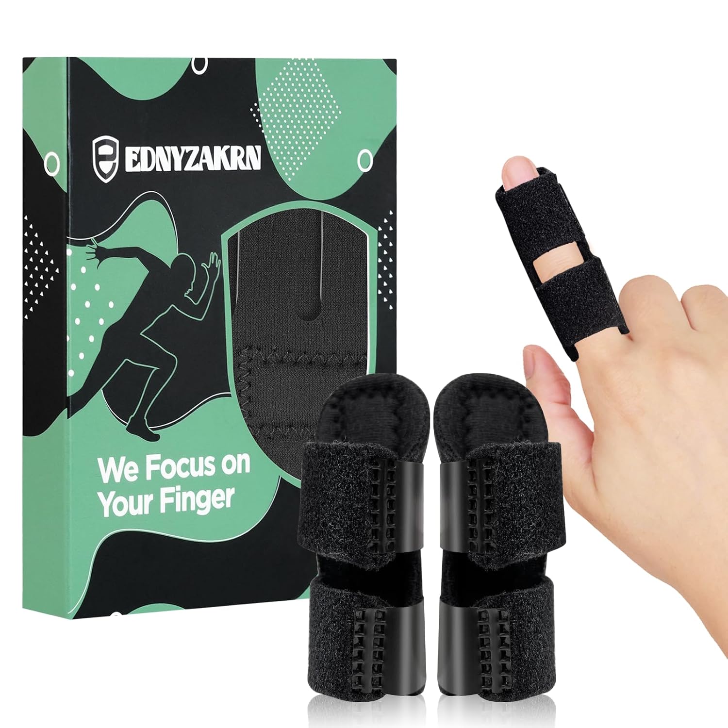Finger Splint for Trigger Finger, Arthritis & Broken Finger - Adjustable Support Brace